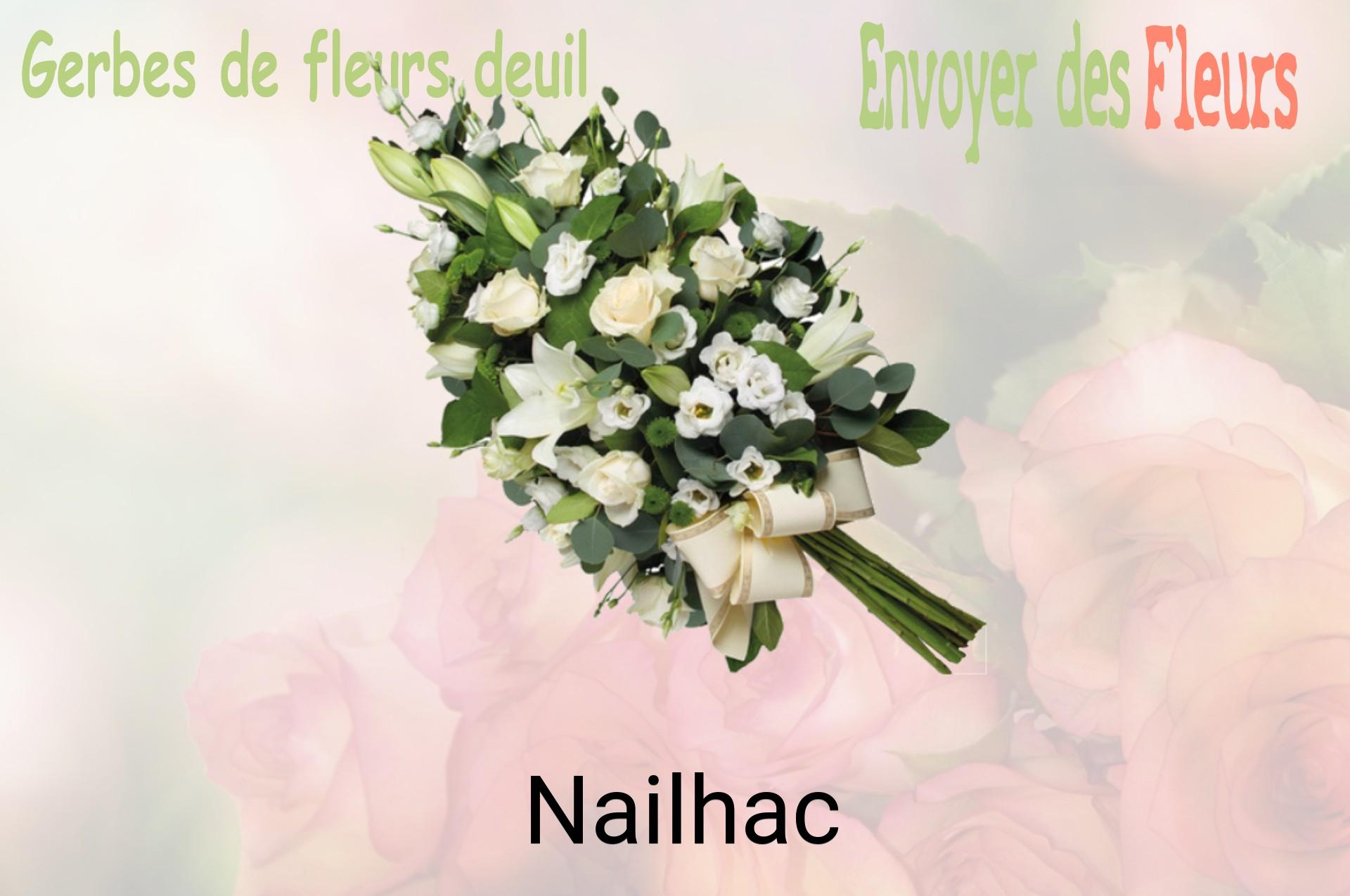Gerbe de fleurs de deuil livrée à Nailhac